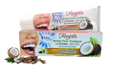 RASYAN ยาสีฟันสมุนไพรก้านพลู สูตรมะพร้าว 100g #RC18