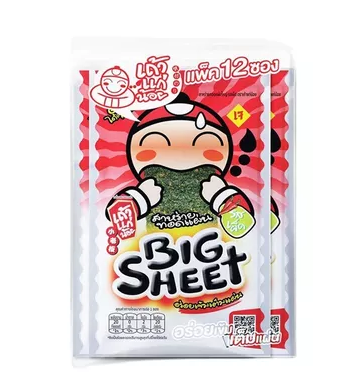TAO KAE NOI Big Sheet Fried Seaweed Spicy Flavor 28g.