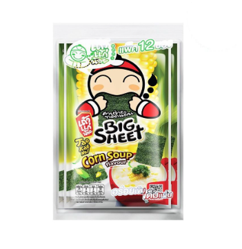 TAO KAE NOI Big Sheet Fried Seaweed Corn Soup Flavor (3.2g. x 12)