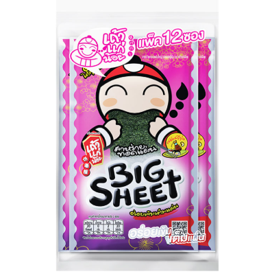TAO KAE NOI Big Sheet Fried Seaweed Japanese Sauce Flavor (3.2g. x 12)