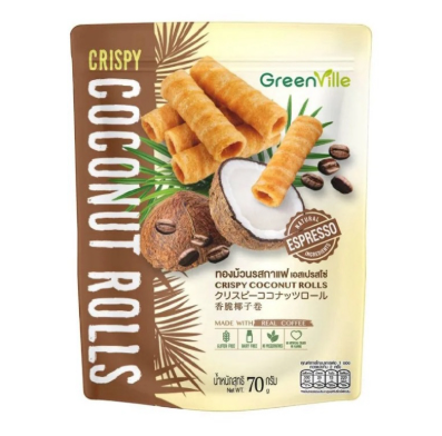 Green Ville Crispy Coconut Rolls Coffee 70g