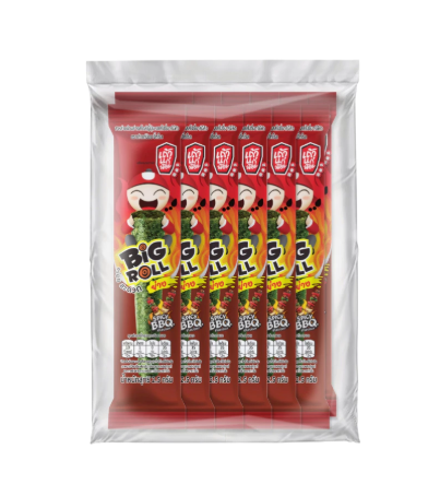 TAO KAE NOI Big Roll Seaweed Snack BBQ Flavor (2.5g. x 12)